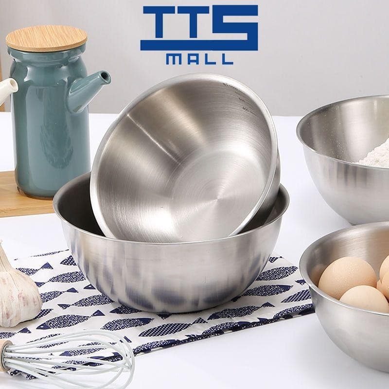 3 IN 1 Stainless Steel Mixing Bowls Set For Vegetables Eggs Baking Tools Kitchenware Metal