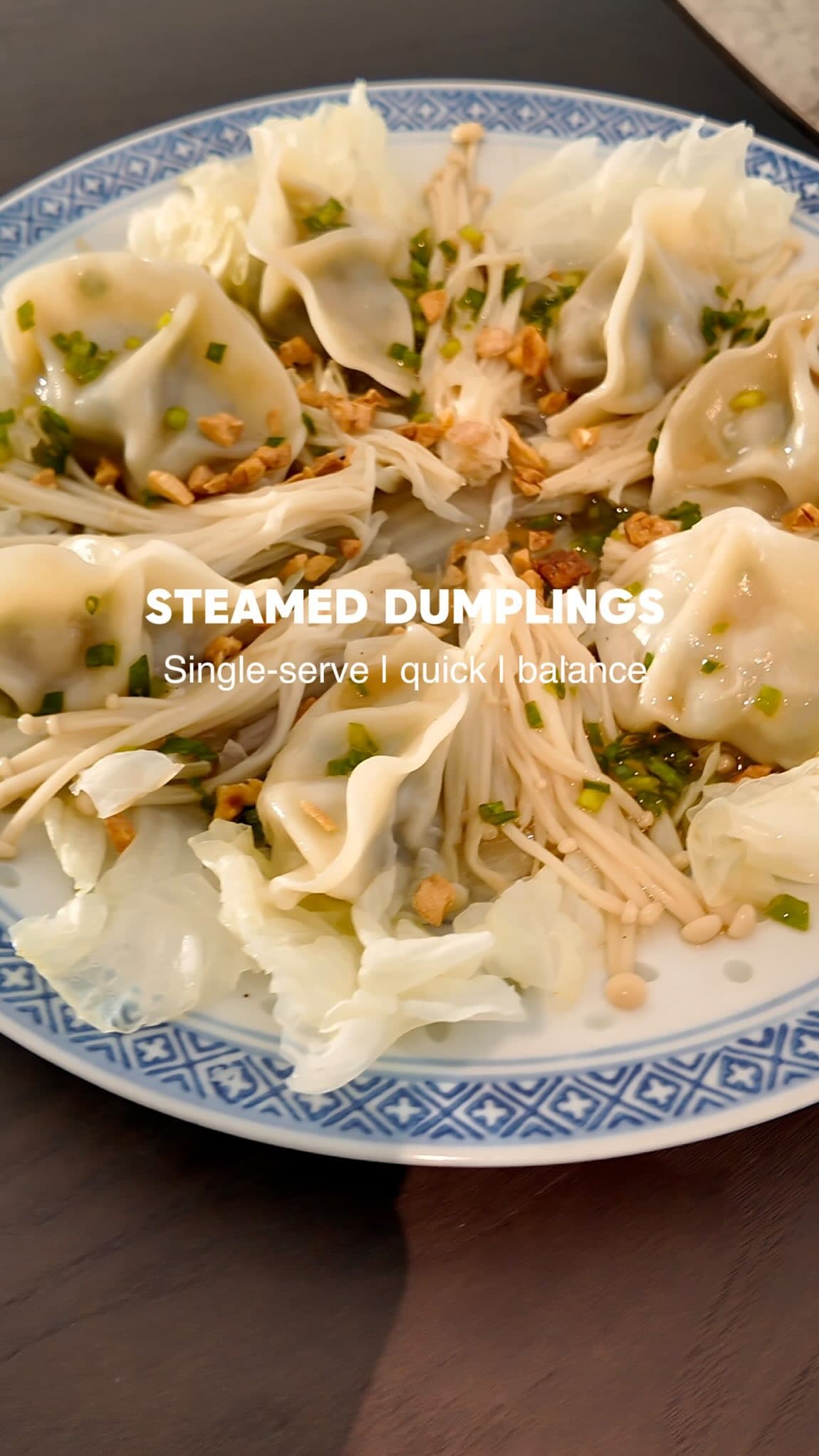 Steamed Dumplings over Vegetables